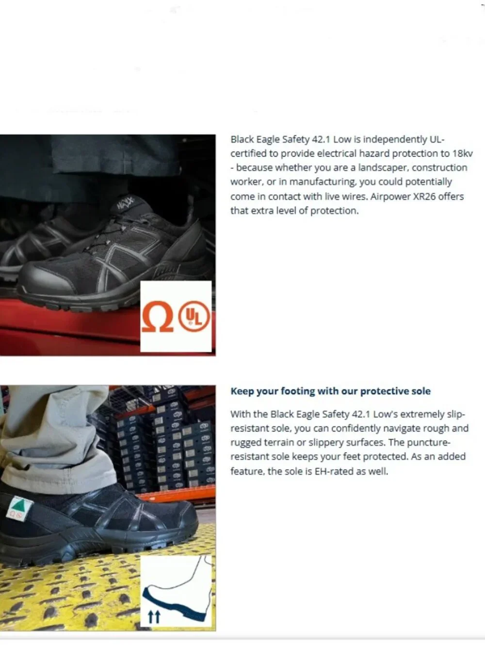 NIB - HAIX Black Eagle Safety 42.1 Low Size 13